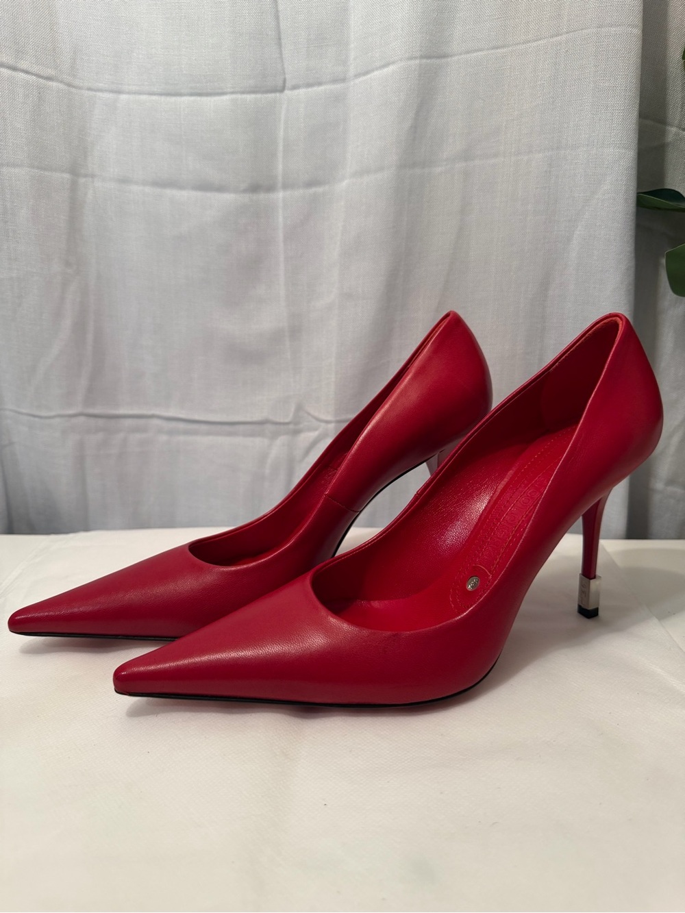 Gianmarco Lorenzi Red Leather Pointed Pumps EU 36 Italy